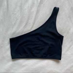 Topshop One Shoulder Black Tank